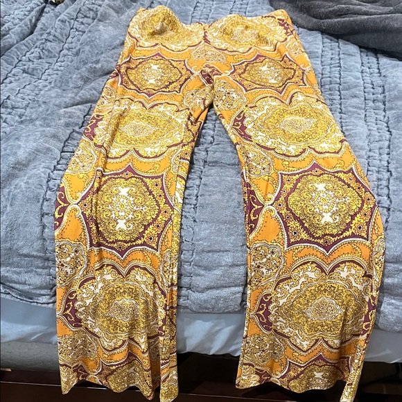 Novella Royale Pants - Novella Royale Yellow and Maroon iris bells tangerine dial